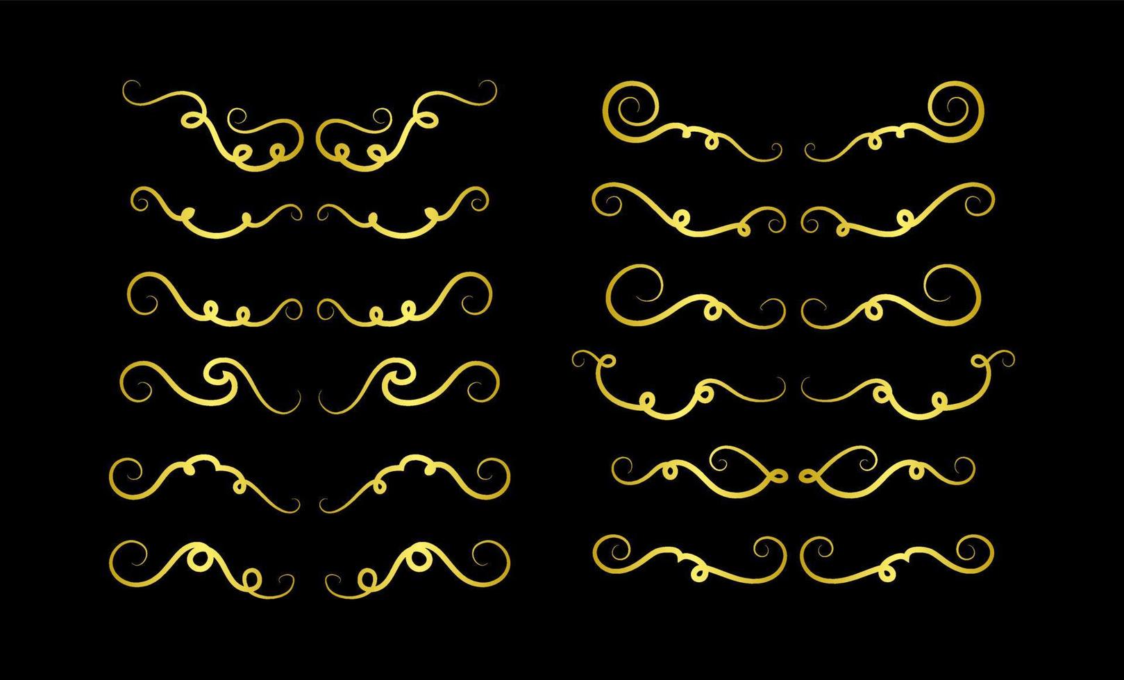 Gold Borders Elements Set Collection, ornament Vector