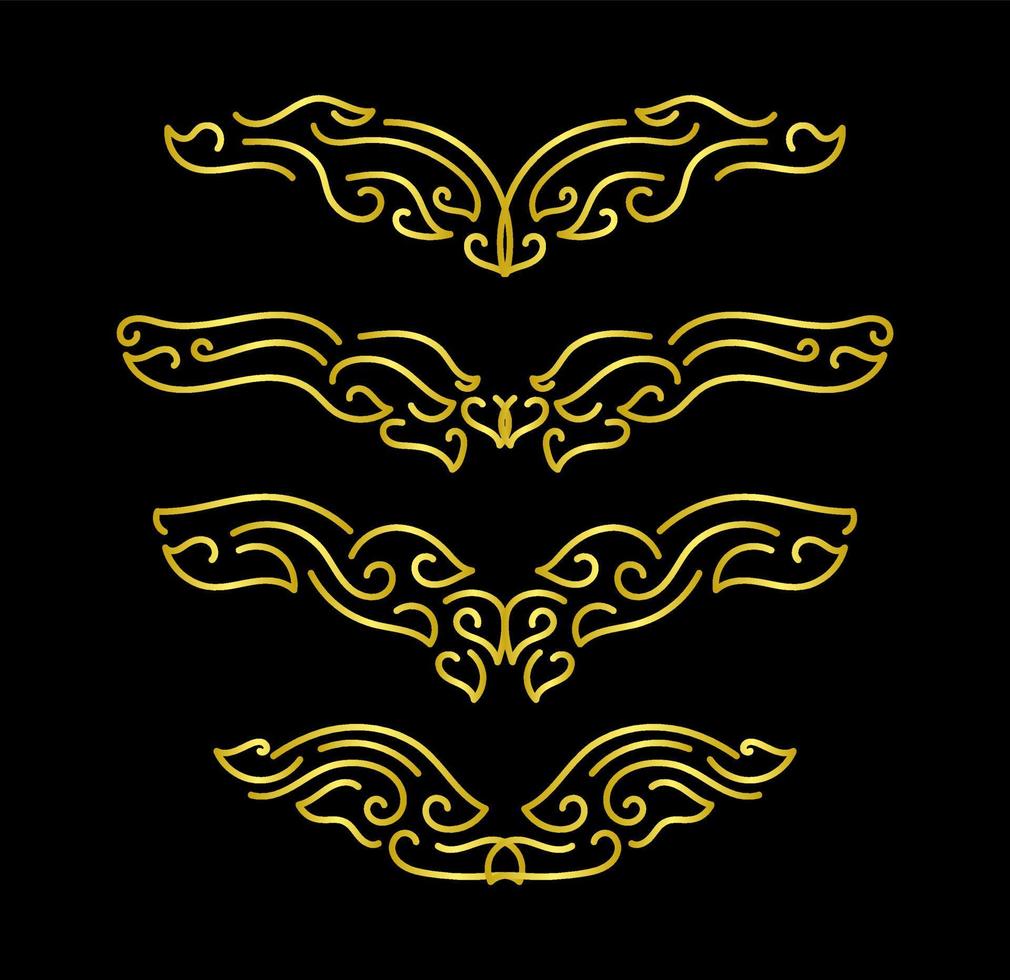 Gold Borders Elements Set Collection, ornament Vector