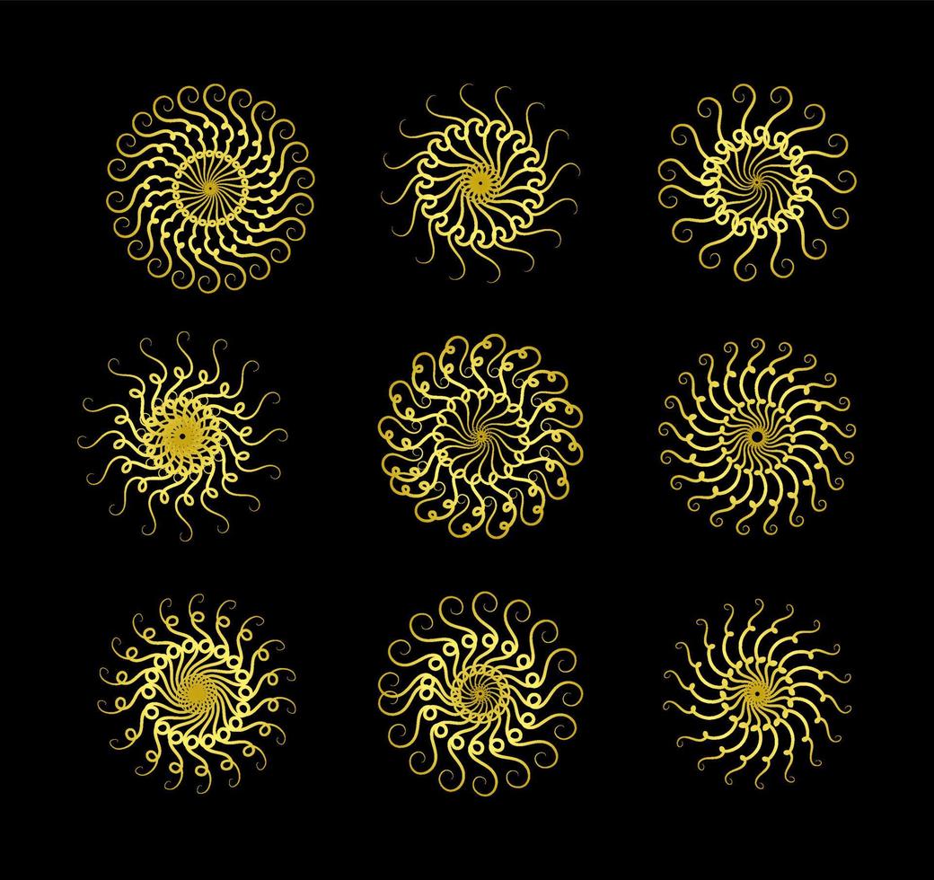 Gold Borders Elements Set Collection, ornament Vector