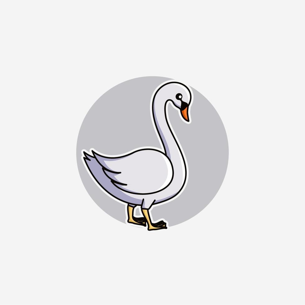 Illustration vector graphic of a swan