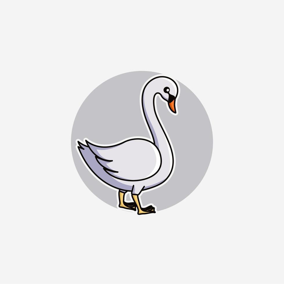 ilustración vectorial gráfico de un cisne vector