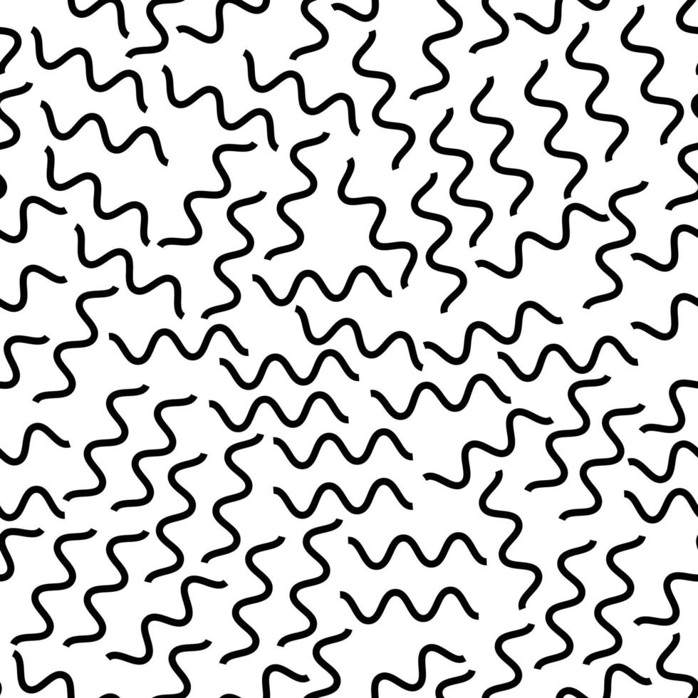 black squiggle seamless pattern white background vector