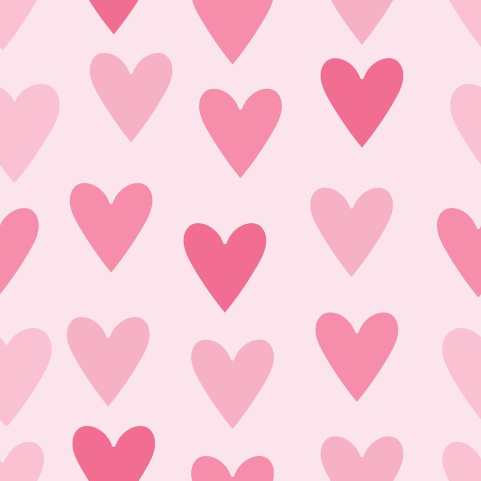 love heart pattern pink pastel seamless background vector