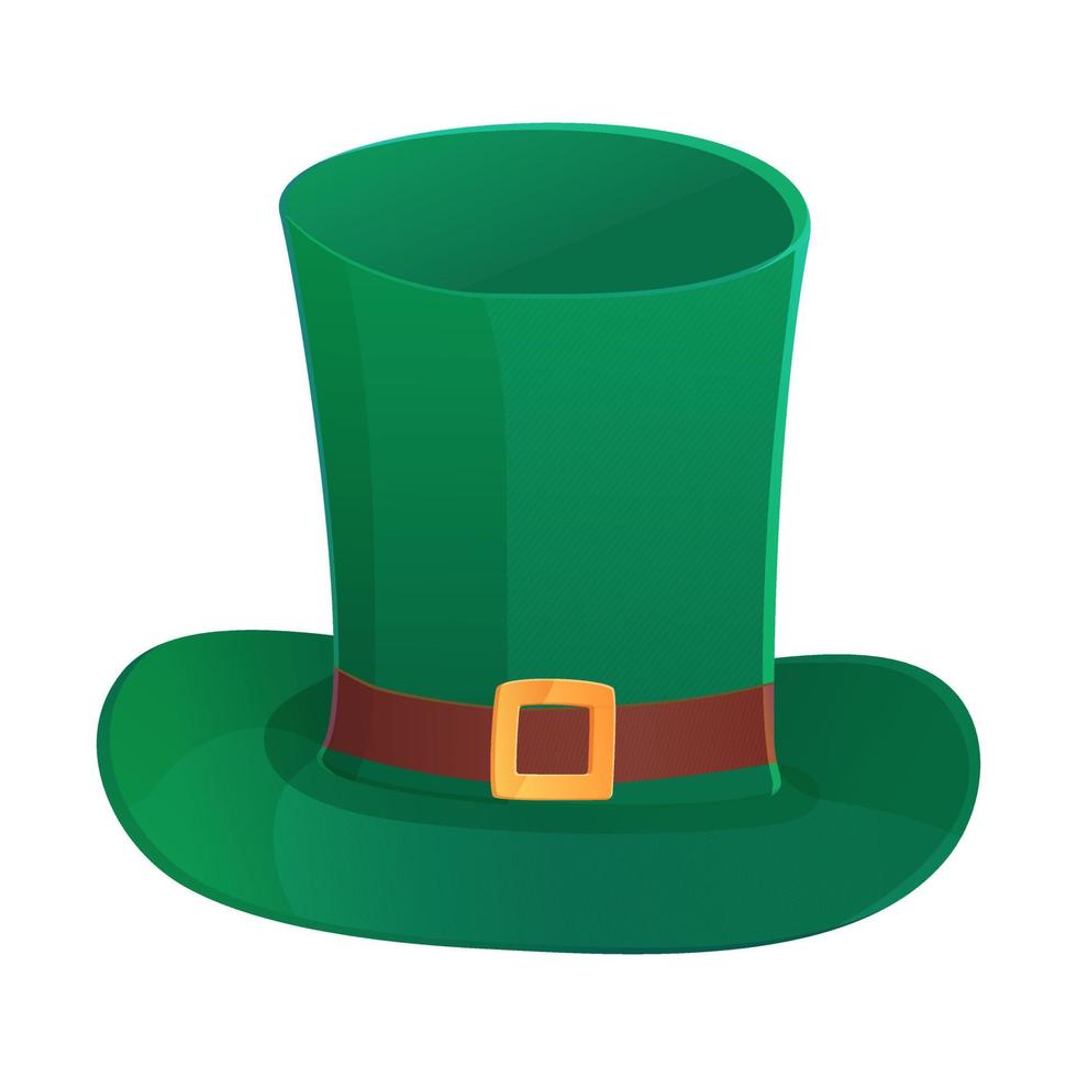 leprechaun green top hat with buckle. vector