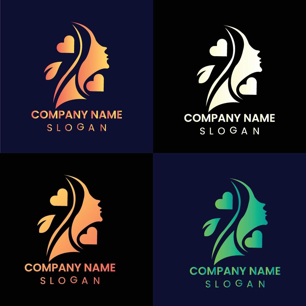 diseño de logotipo de moda de belleza creativa vector