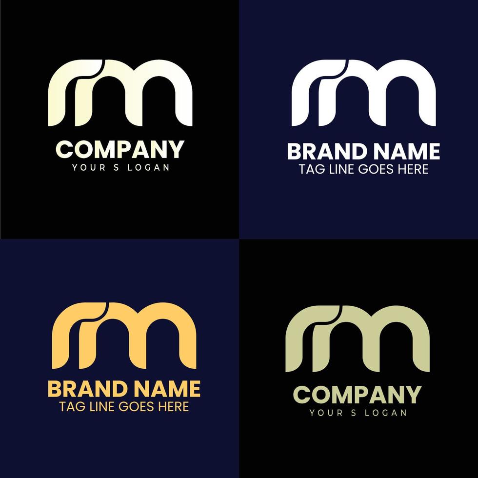 diseño de logotipo rm vector