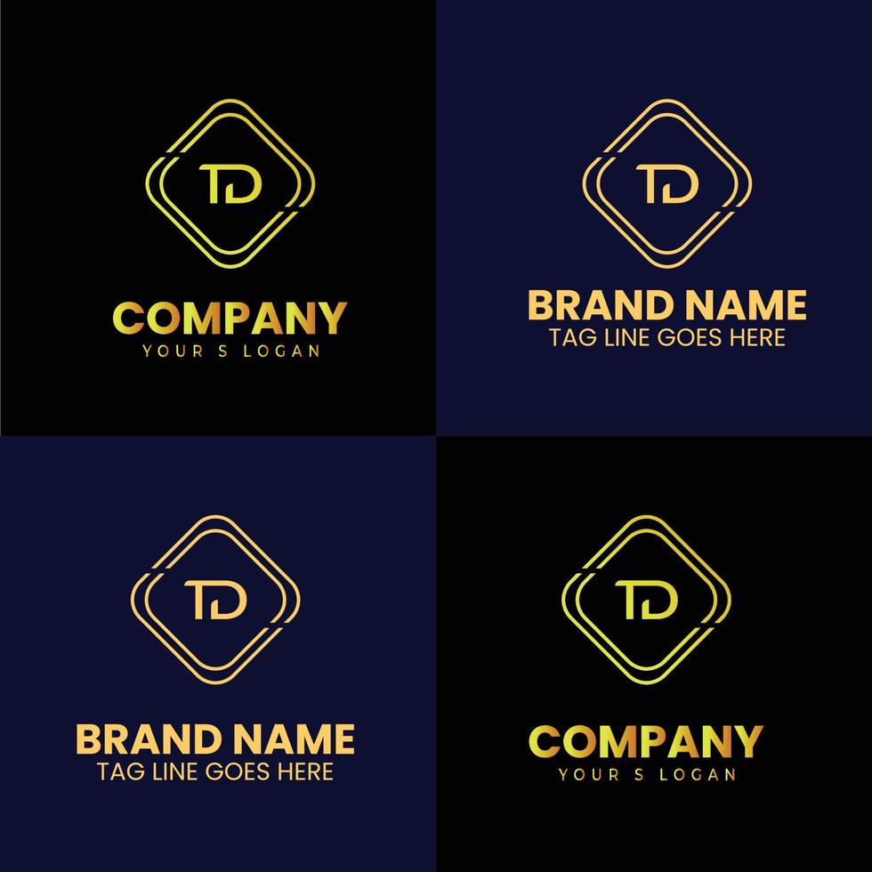 diseño único de logotipo td vector