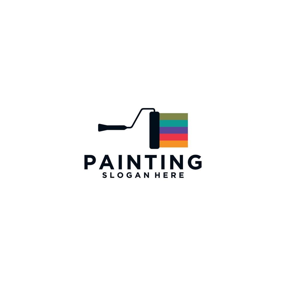 painting logo template in white background vector