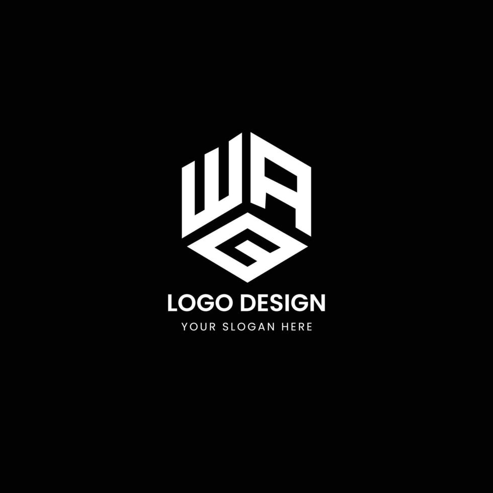 diseño creativo del logotipo de la letra wac vector