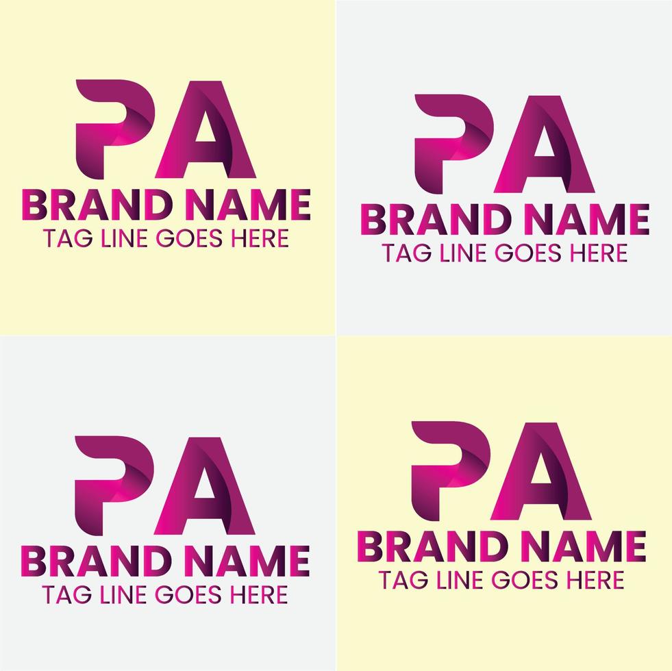 Creative PA letter logo design vector
