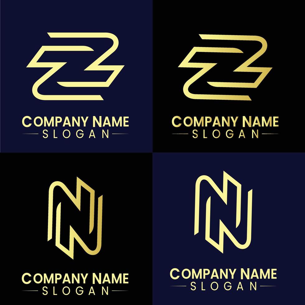 Creative ZN logo design vector