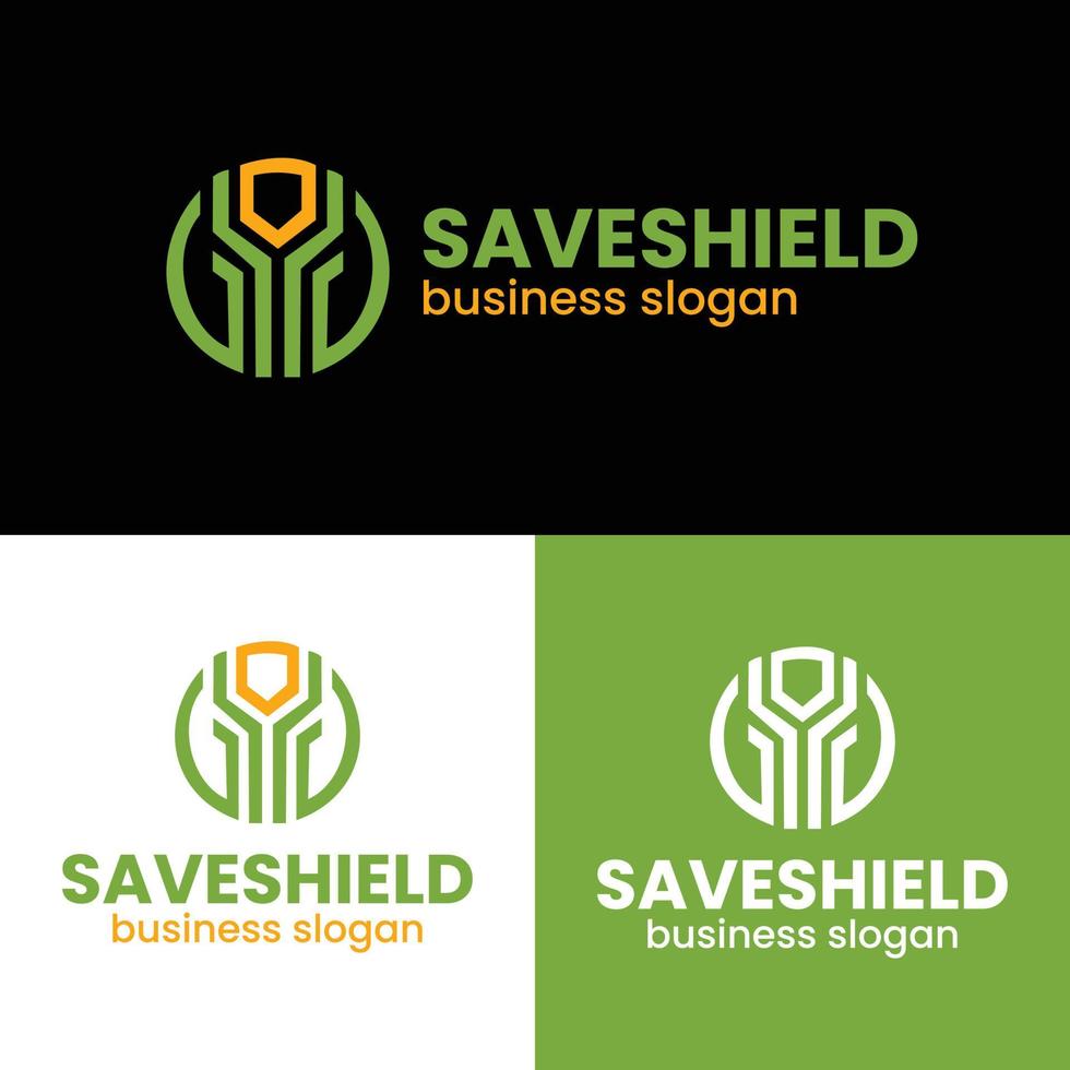 creative  save shield  logo design vector
