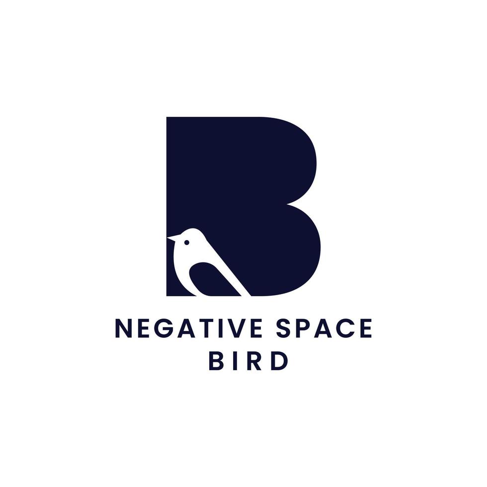 Negative Space Bird logo design vector