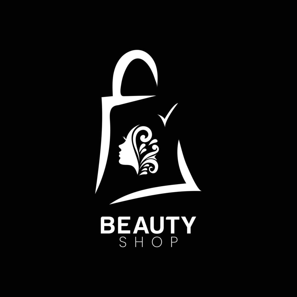 Beauty shop logo design vector