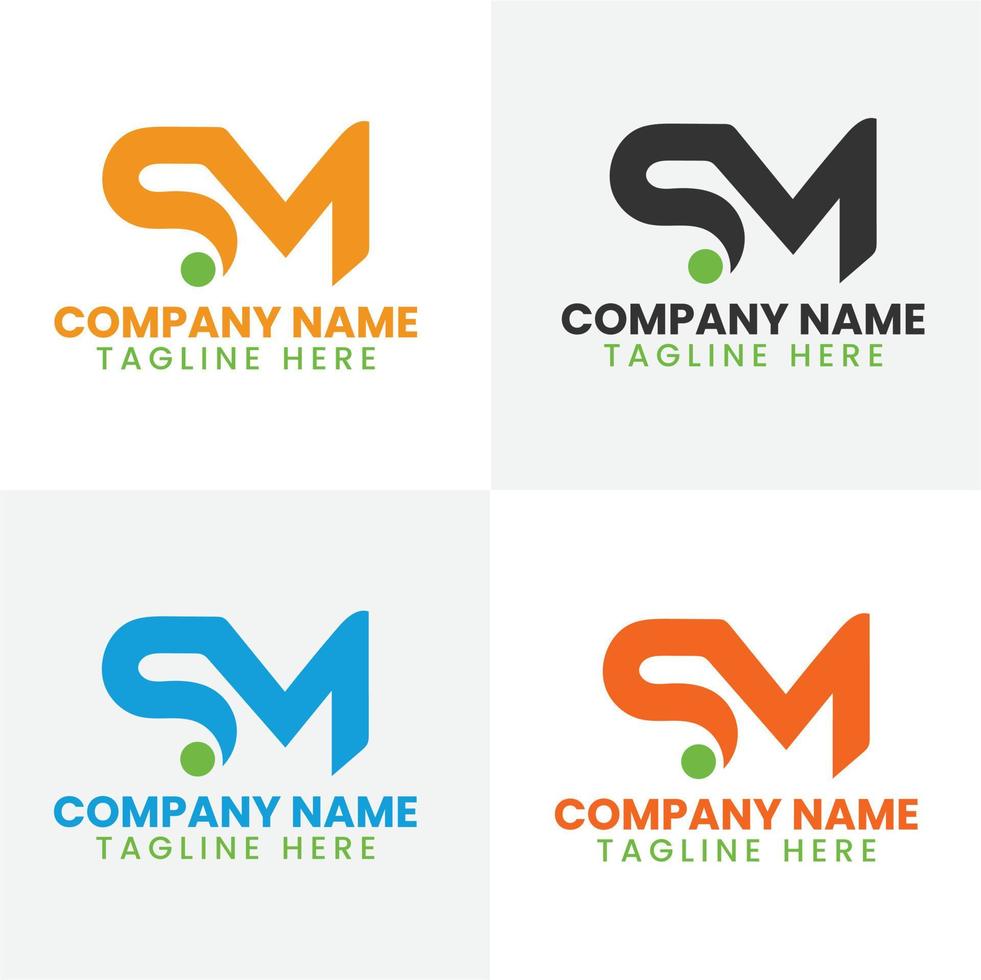 SM letter logo design vector