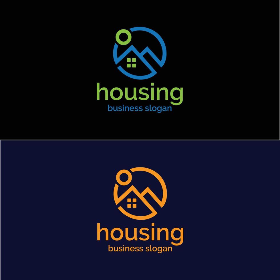 diseño de logotipo inmobiliario de vivienda moderna vector