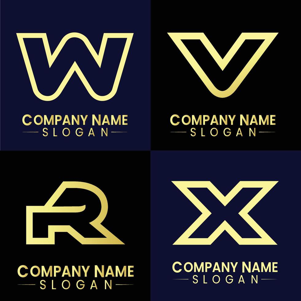 Creative WVRX Letter Logo Design vector