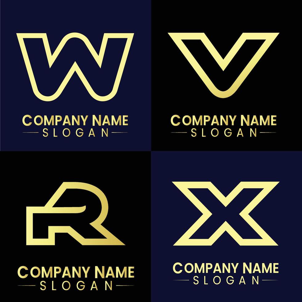 diseño creativo del logotipo de la letra wvrx vector