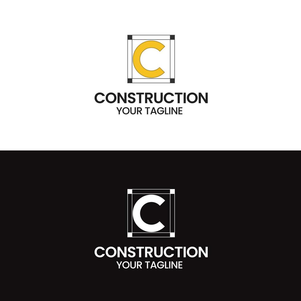 creative C construction logo design vector