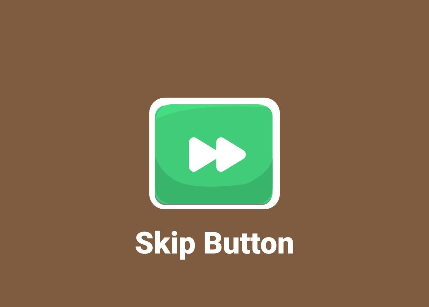 Green Skip Button 3D, Vector Template Gui Kit