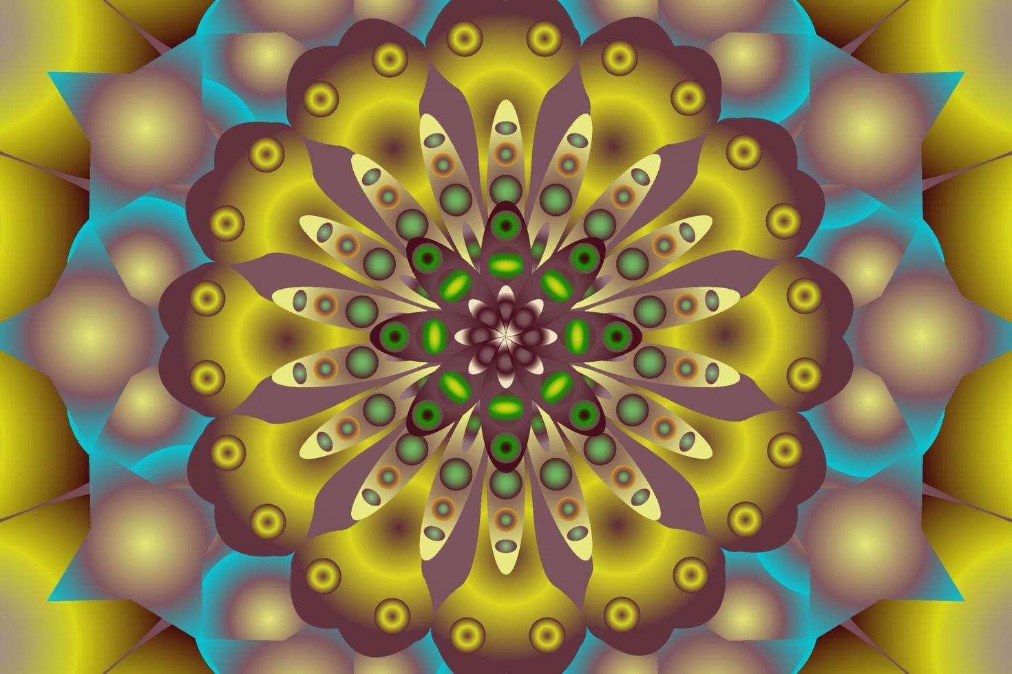 mandala vector illustrator design with dominant yellow color