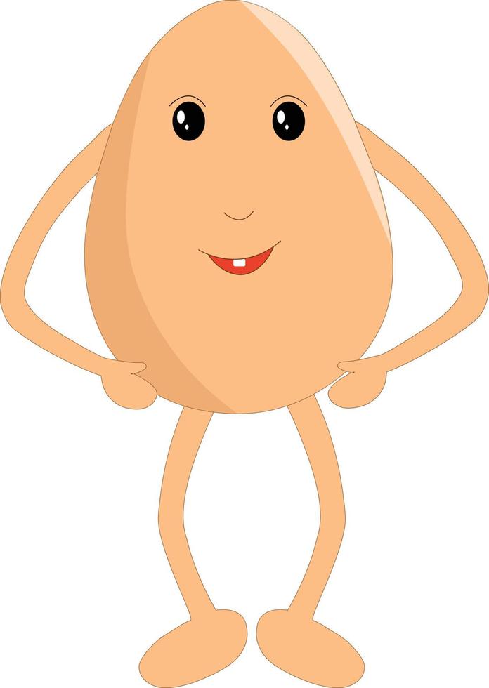 Cute happy and smiling egg vector illustration cartoon