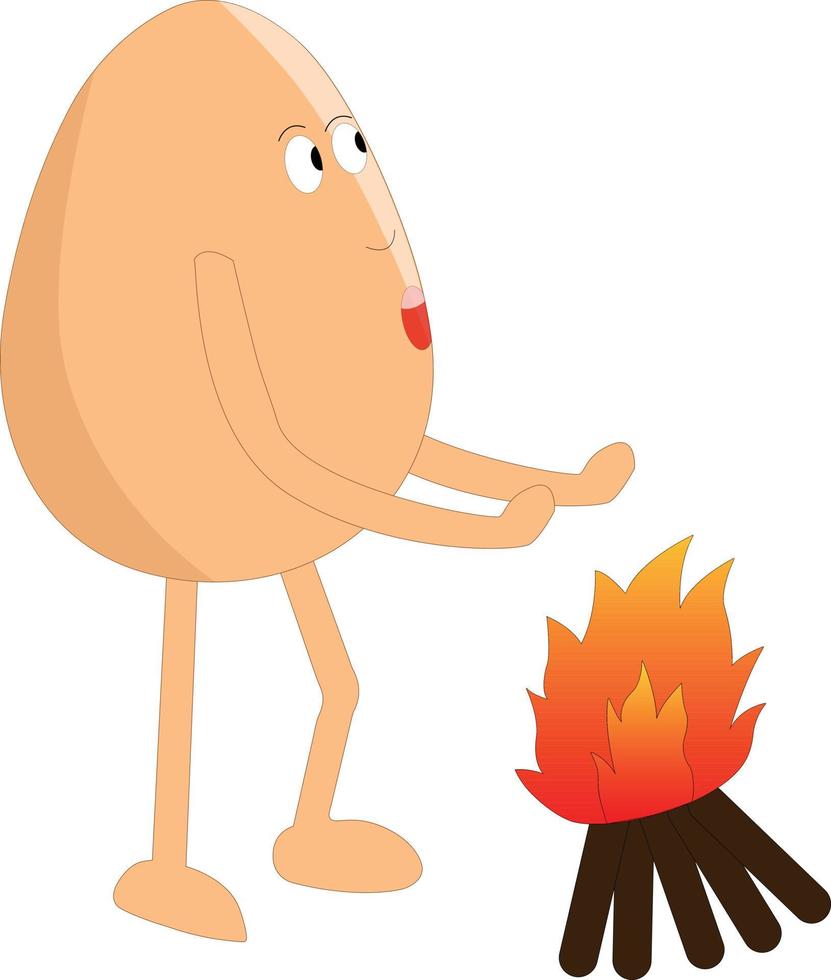 Cute egg doing hand bake in winters vector illustration cartoon