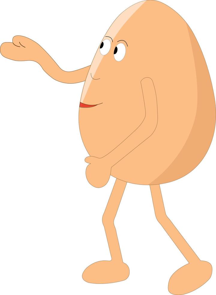 Cute walking egg character vector illustration cartoon