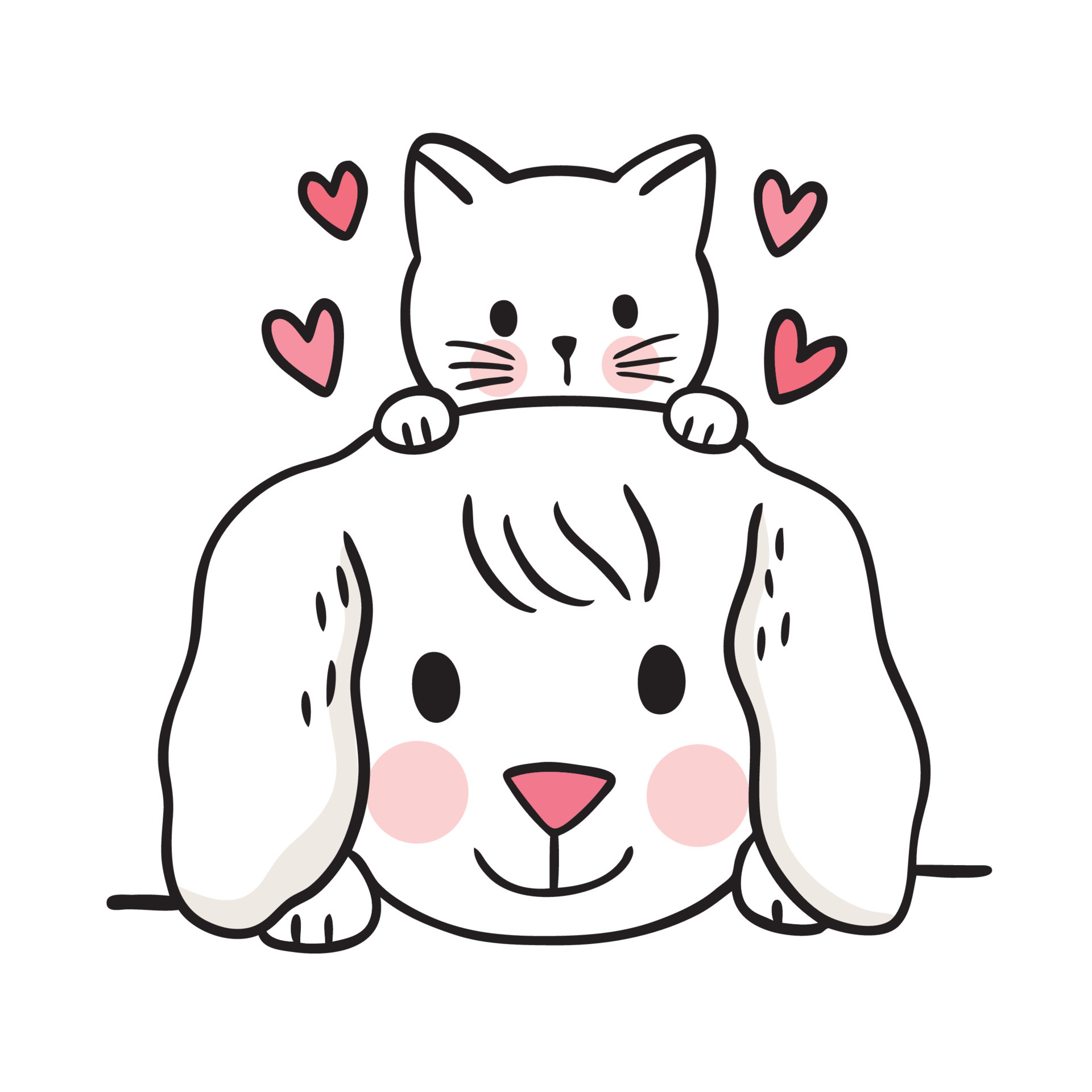 Cartoon cute dog and cat love together vector. 5270532 Vector Art at Vecteezy Cartoon cute dog and cat love together vector. 5270532 Vector Art at Vecteezy