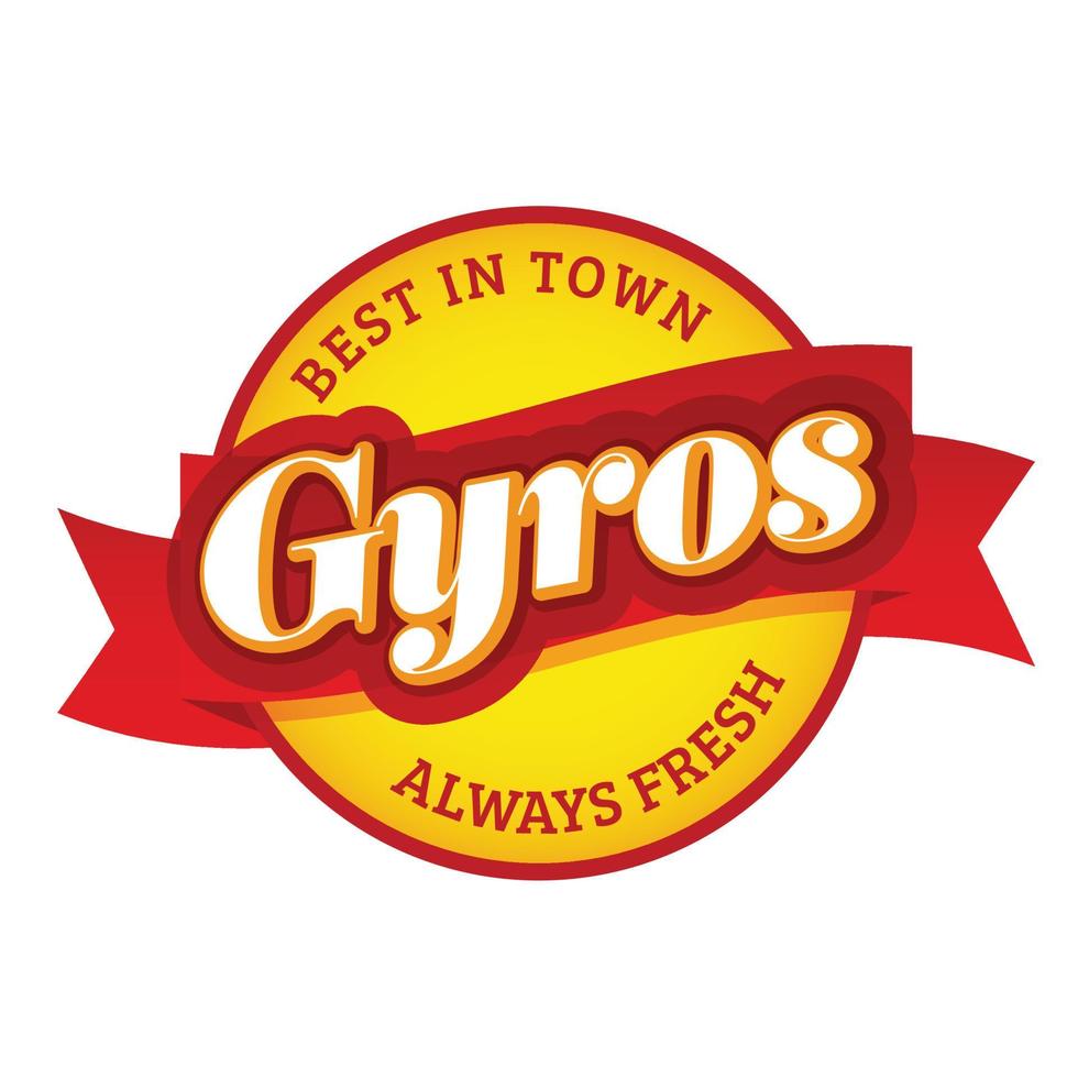 Gyros label sign vintage with ribbon vector