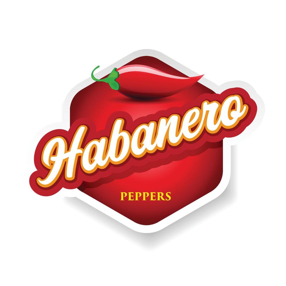 Habanero chilli pepper vintage sign vector