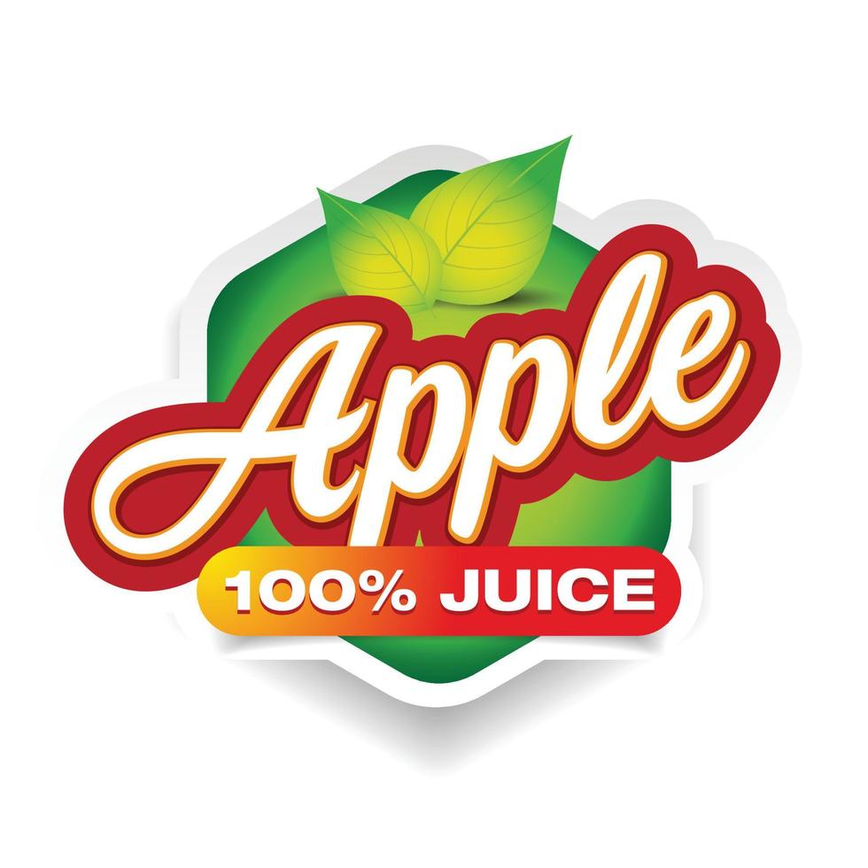 Apple Juice sign label green vector