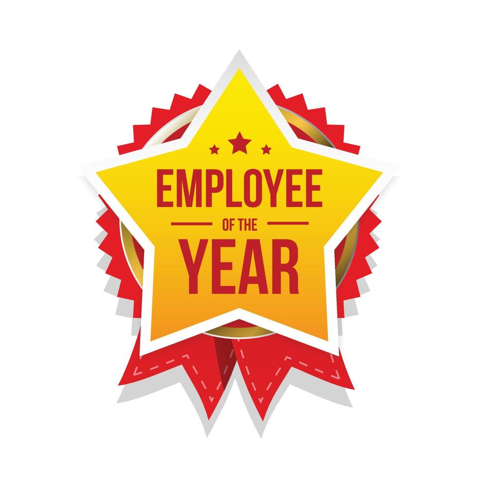 Best Employee of the Year award badge vector