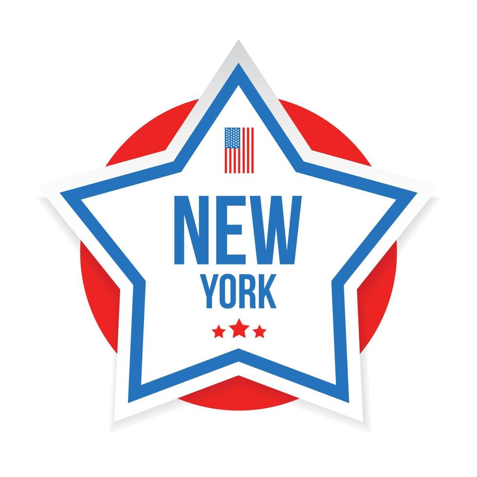New York USA flag stripes and star vector