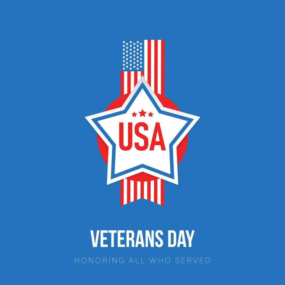 Veterans Day USA flag sign vector