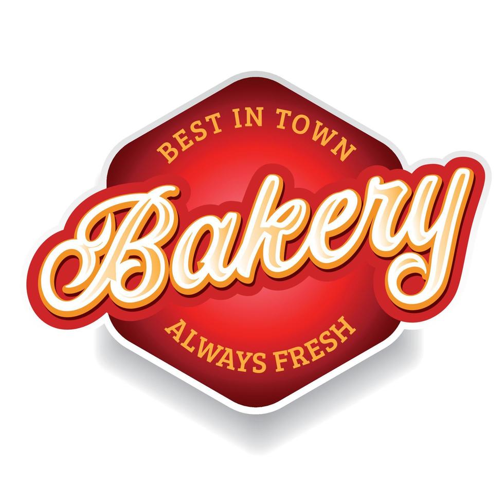 Bakery sign label lettering vintage vector