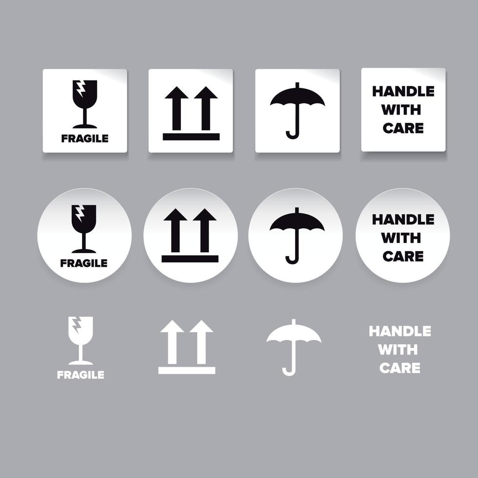 Cargo symbols icon set label vector