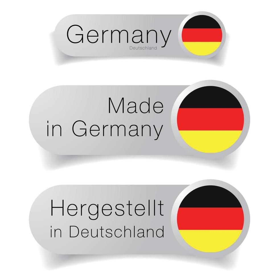 Made in Germany label flag set vector