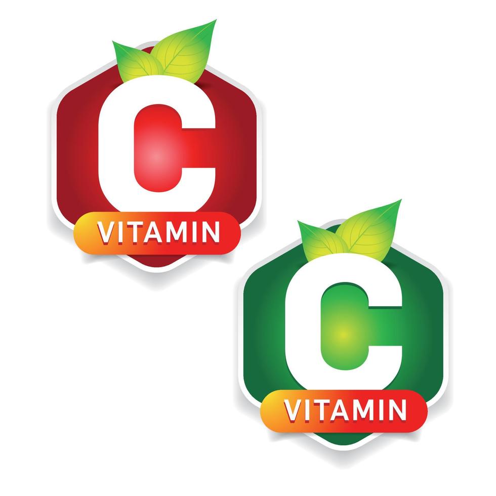 Vitamin C label badge vector