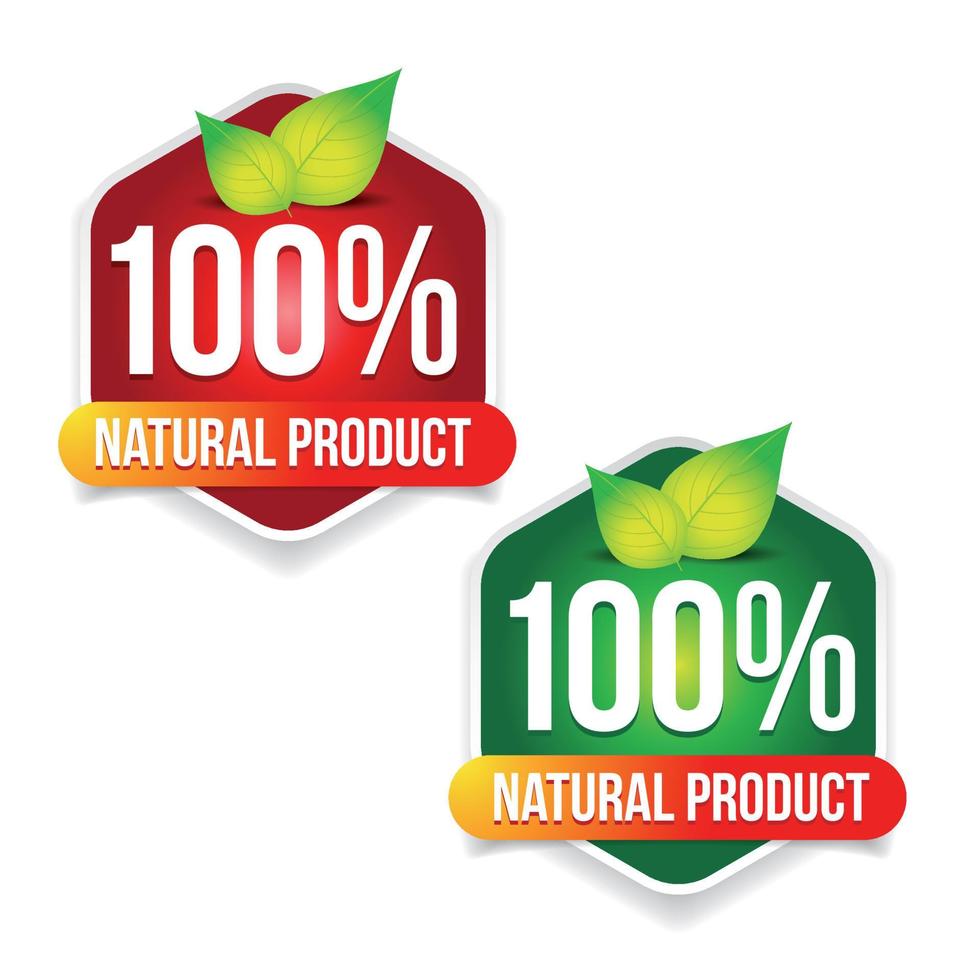 Natural product label badge vector