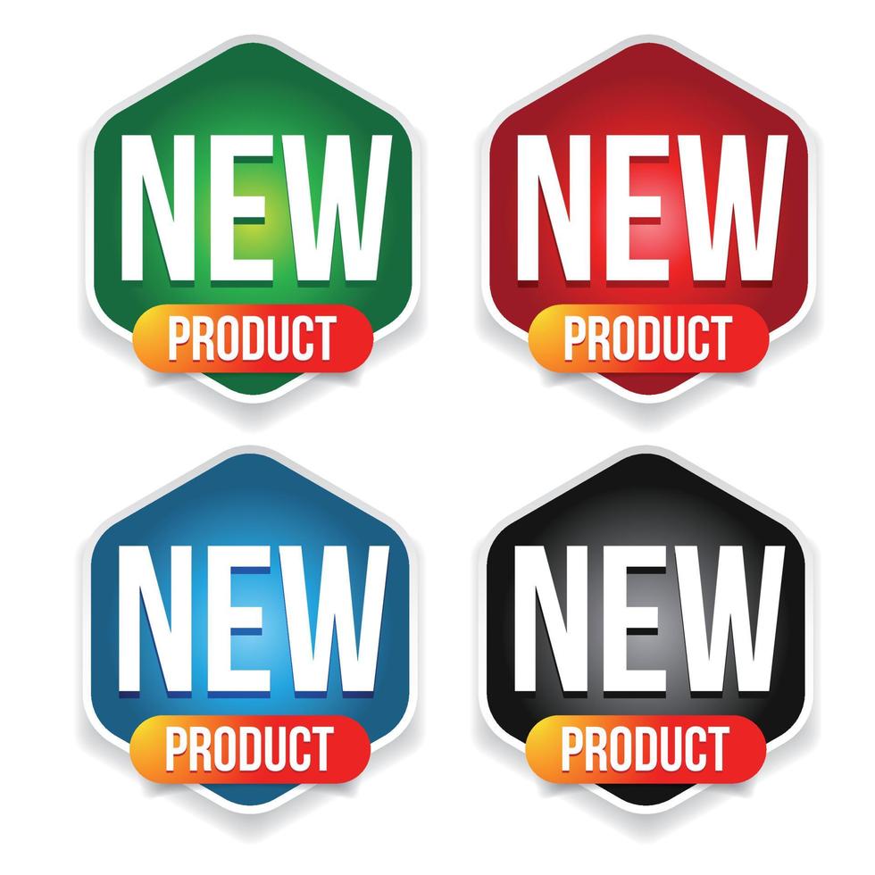 nueva insignia de conjunto de etiquetas de productos vector