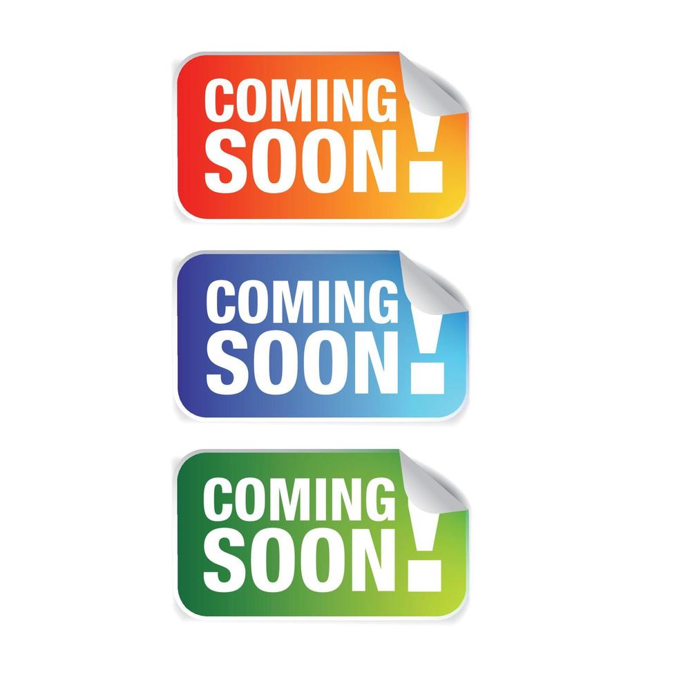 Coming Soon label tag vector