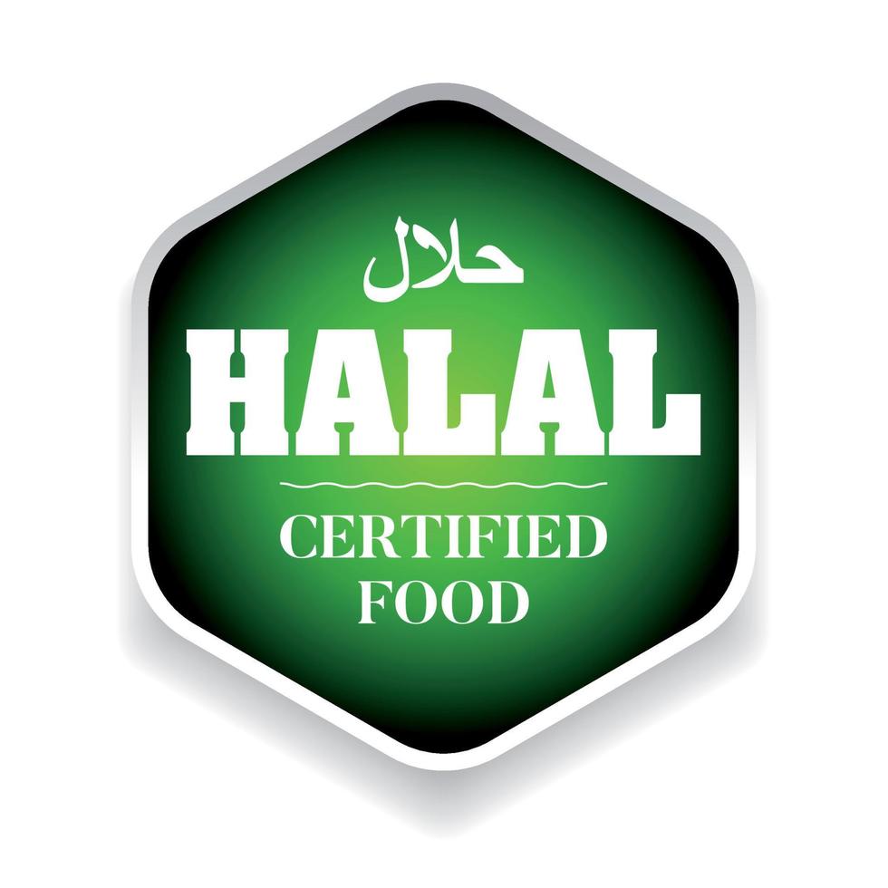 signo de etiqueta de alimentos certificados halal vector