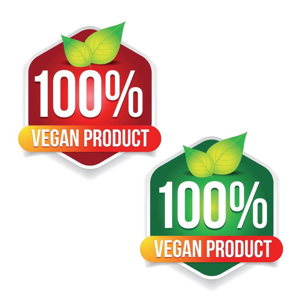 Vegan product label badge vector