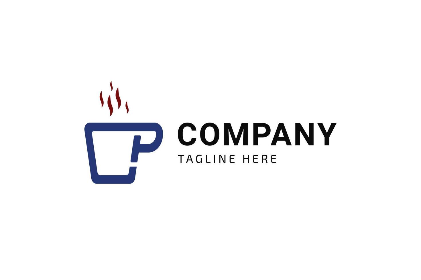 Lettermark CP Coffee Simple Logo Design Template vector