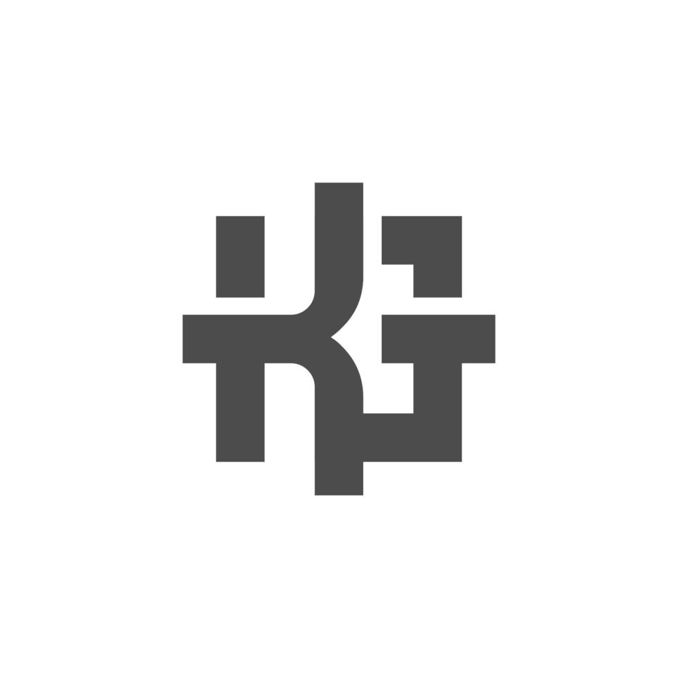 combination form a letter K and letter G. logotype template. vector