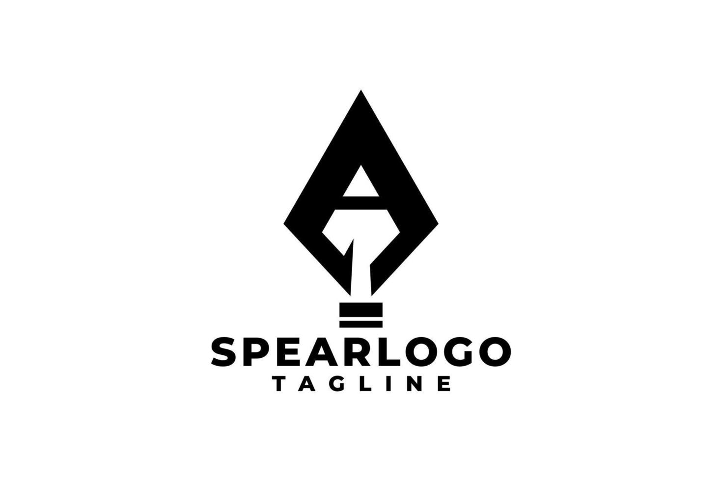 letter A spear logo. weapon vector illustration.