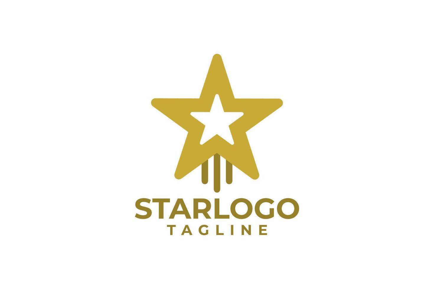 logotipo de estrella en ascenso. símbolo de vector de estrella simple.