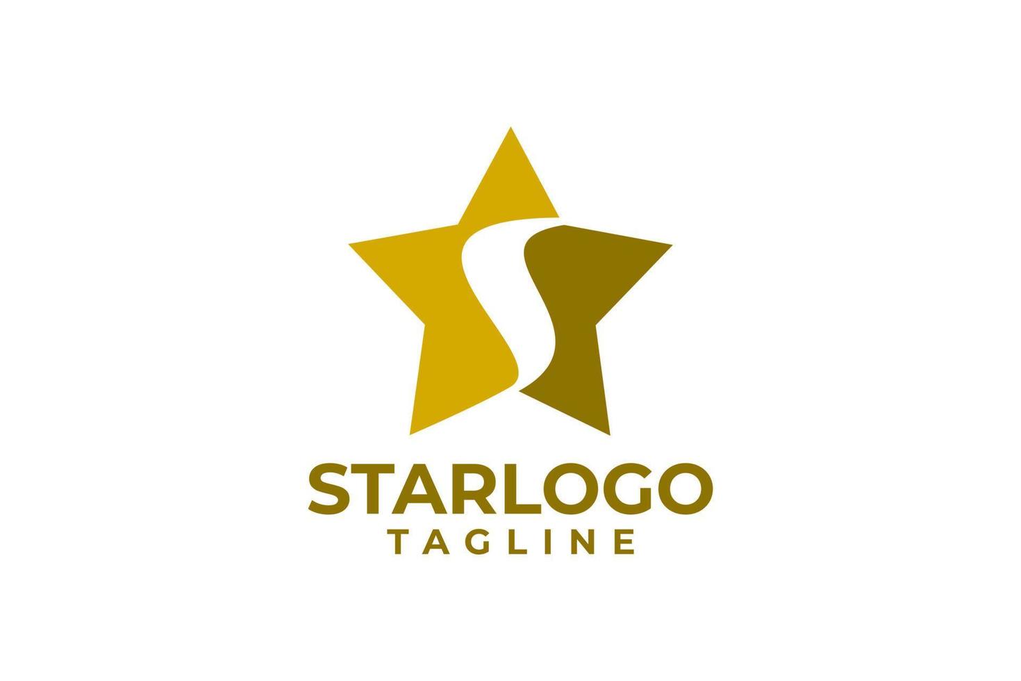 star symbol with a letter S inside. simple star logo. vector