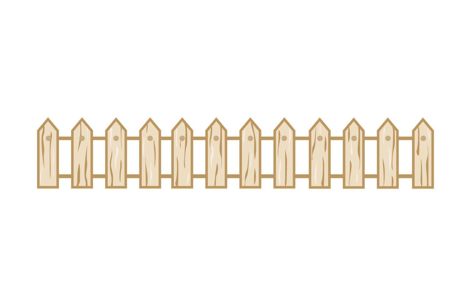 Wooden fence on a white background. Vector illustration on an isolated background.